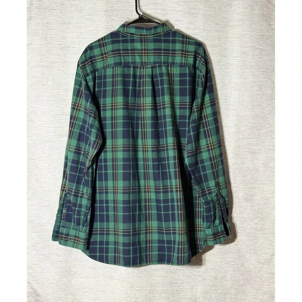 The‎ North Face Mens Plaid Flannel Shirt Green Blue Long Sleeve Button Up XL